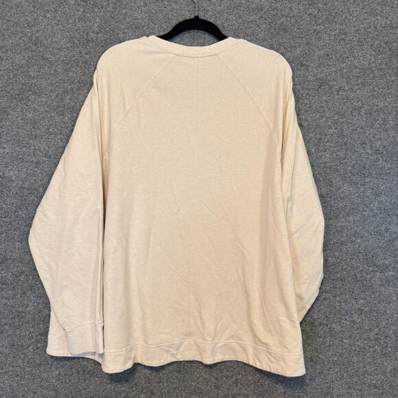 Athleta Shirt Womens 3X XXXL Beige Crewneck Stretch Sweatshirt Plus Size - Picture 2 of 9